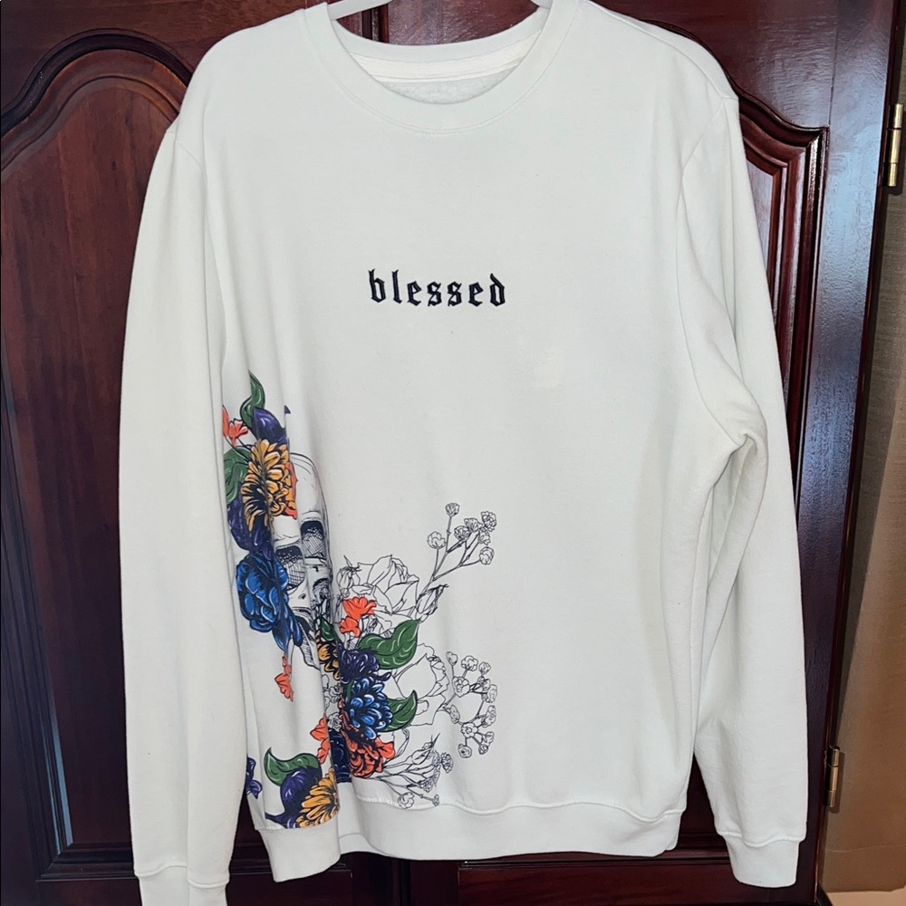 Blessed Crewneck Sweater - White